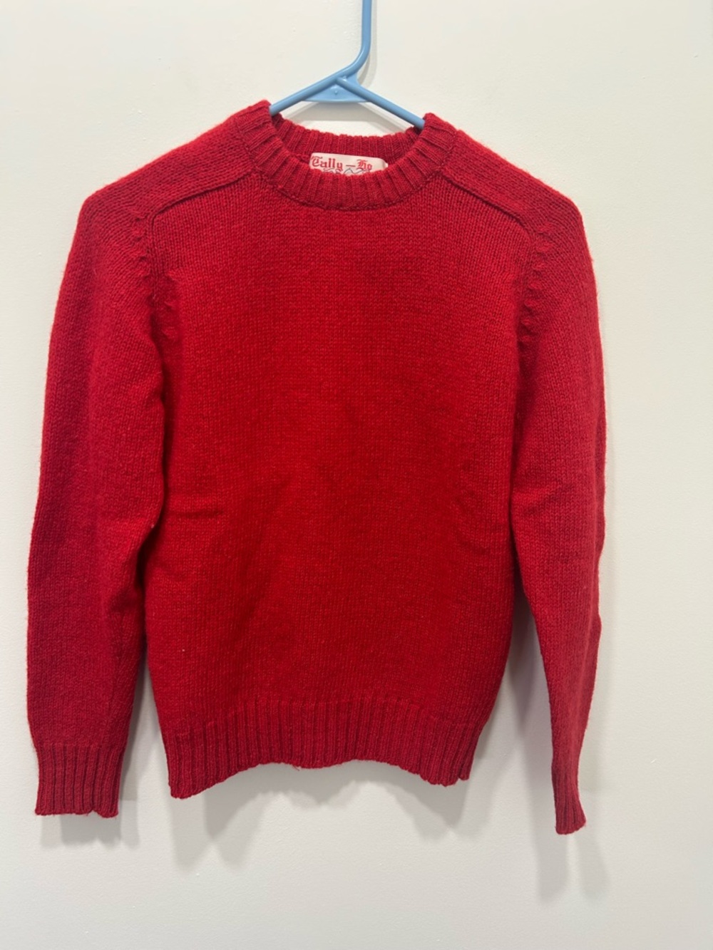 Vintage Tally Ho Women’s Medium Red 100% Shetland Wool Sweater Fair Isle Cottage